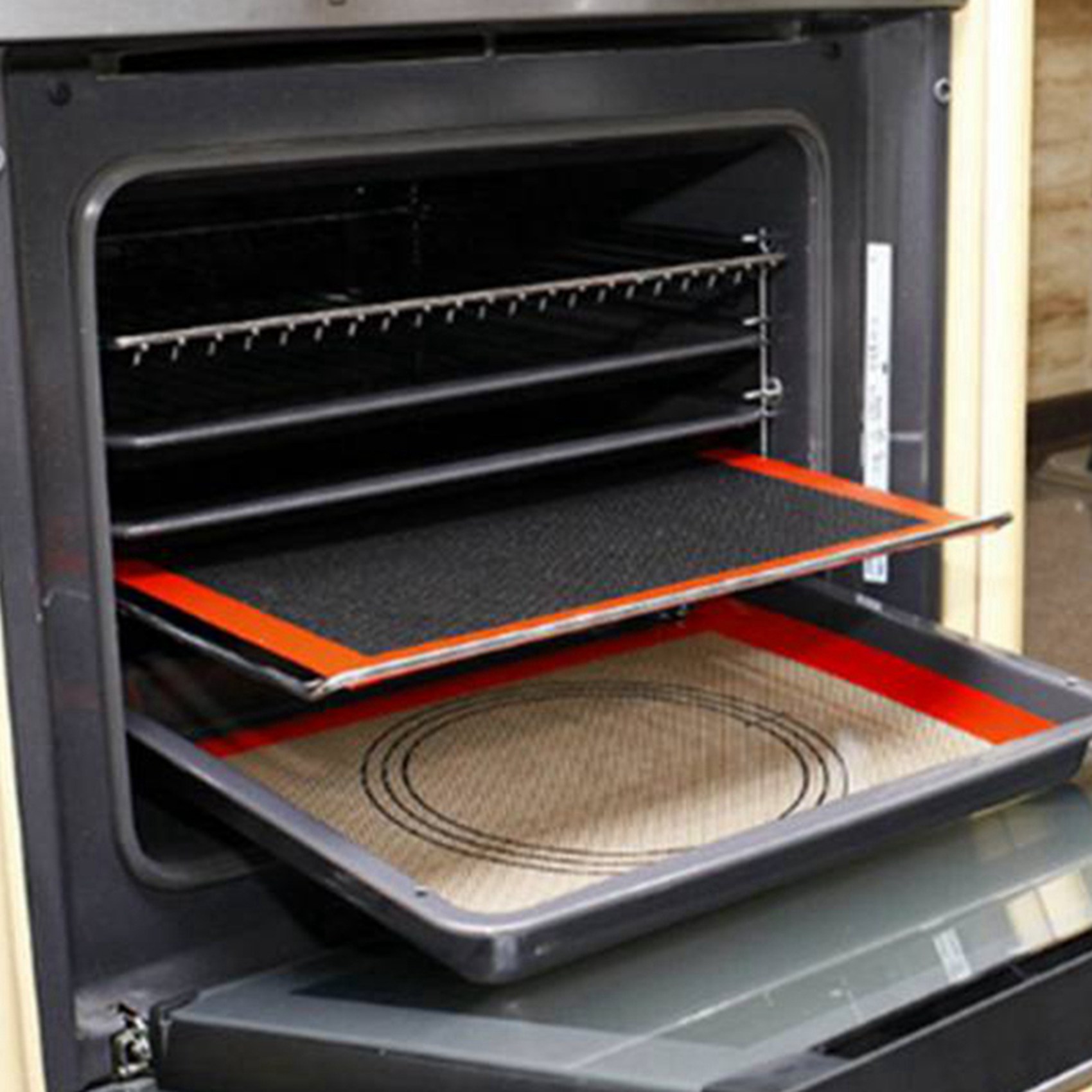 Kitchen Baking Oven - SYW-ビスケット/パン/キッチンベーキング器具アクセサリー 穴あきシリコンベーキングマット ノンスティックオーブンマットライニングツール、6個セット