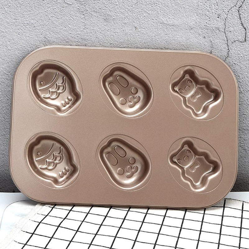 Kitchen Baking Equipment - 1 個ケーキクッキーパンケーキ炭素鋼ノンスティックベーキングトレイ漫画の形の型キッチンパーティー用品