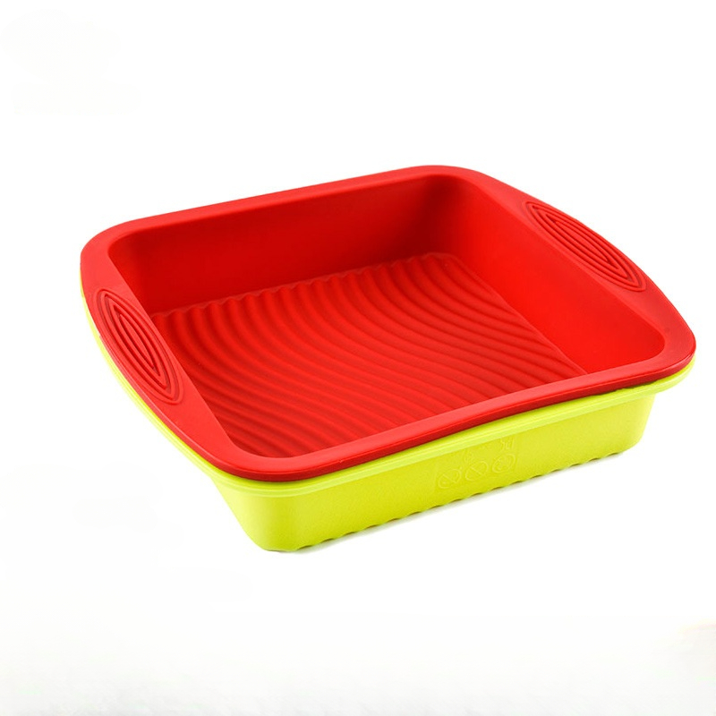 Kitchen Baking Utensils - 焦げ付き防止シリコンスクエアケーキパン、DIYベーキングモールド、1個