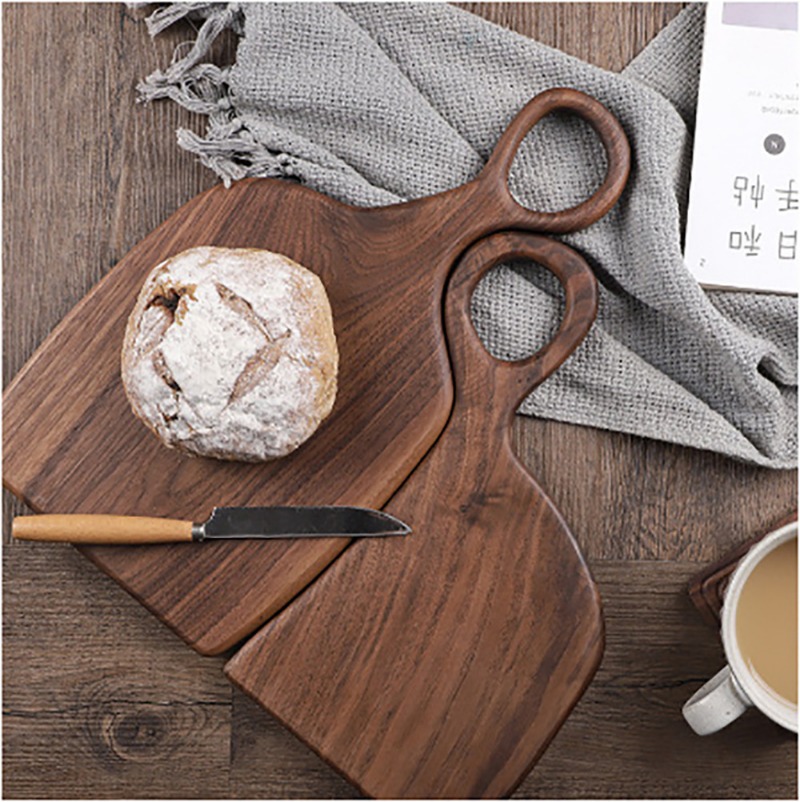 Kitchen Baking Tray - ブラックウォールナット固体まな板木製トレイピザボードまな板キッチンベーキング用品パンフルーツ粘着ボード