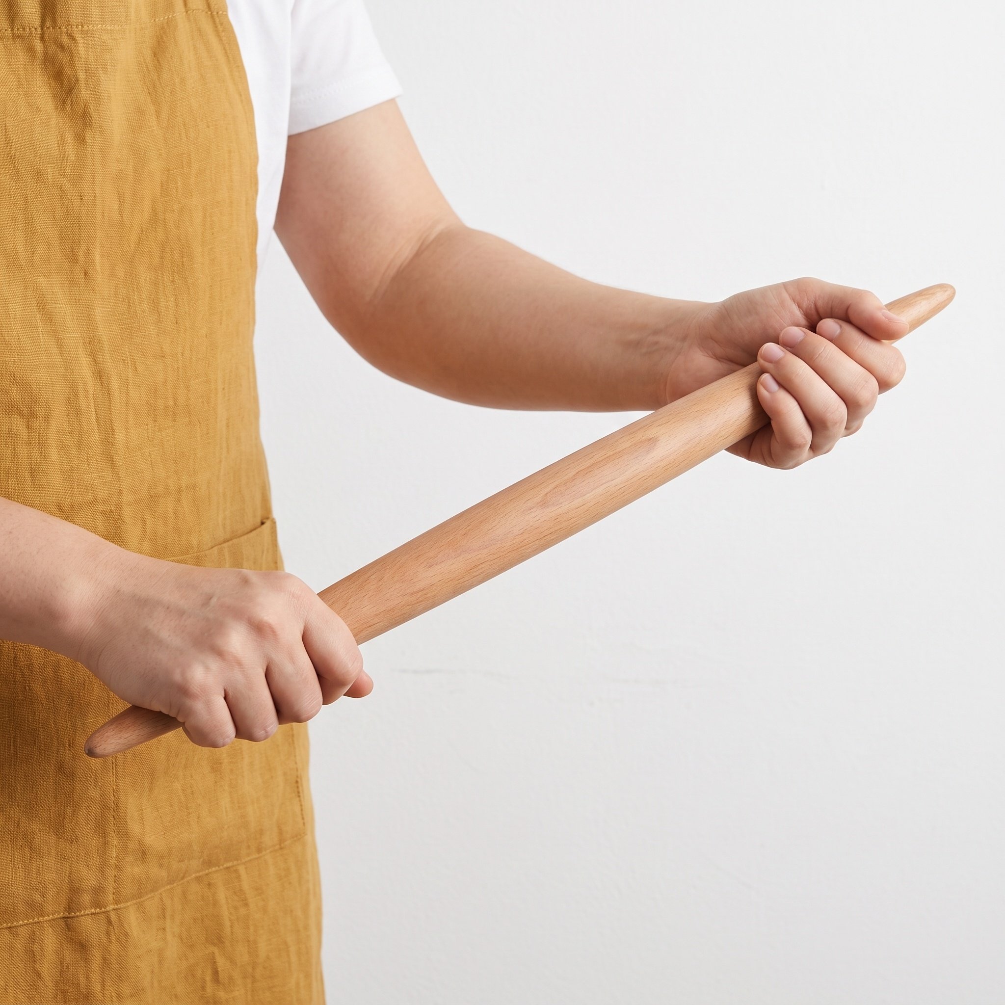 Kitchen Roller Baking - フランス製テーパード木製麺棒 16.5インチ スムースな表面 ピザ、パイ生地、ペストリー、クッキー、フォンダン、ベーキング用 キッチン用品