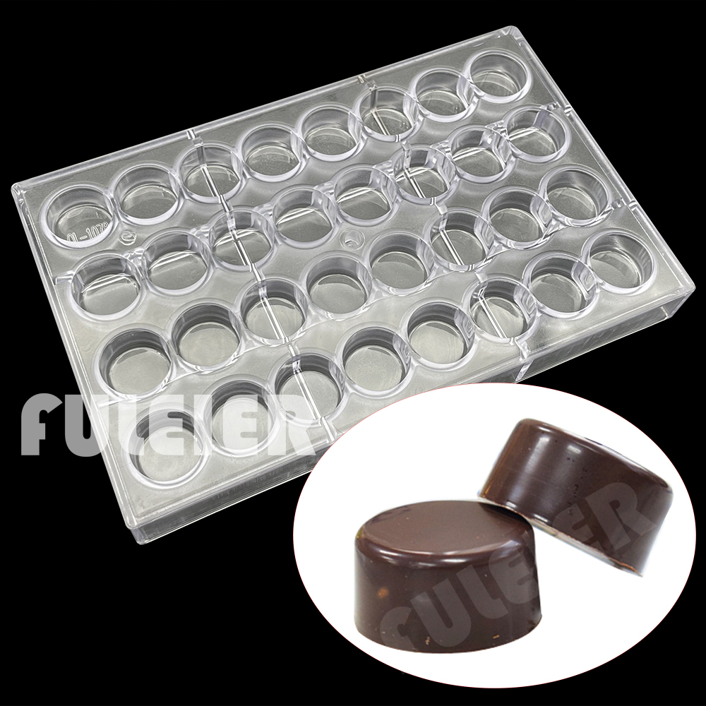 Kitchen Baking Utensils - 32 穴ラウンド形状ポリカーボネートチョコレート型ベーキングキャンディー型メーカー耐熱皿ケーキ製菓ツール