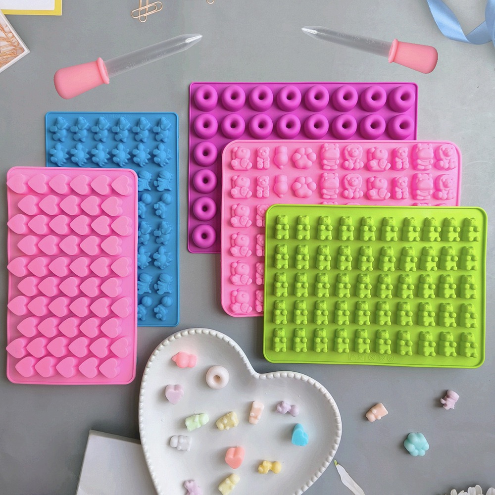 7個入りキャンディシリコンモールドと2個のドロッパーセット、 - Kitchen Baking Tray のレビューと価格