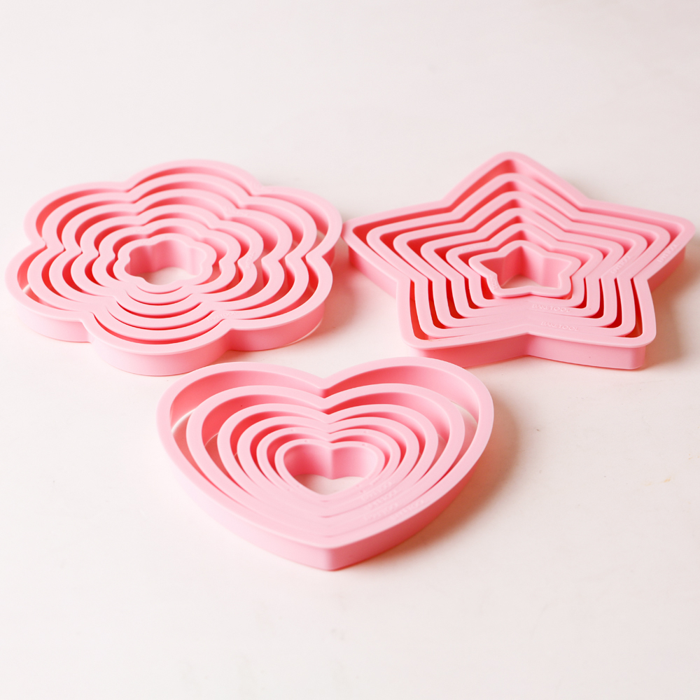 1 セット/3 セットピンクハートスターフラワークッキービス - Kitchen Baking Set のレビューと価格