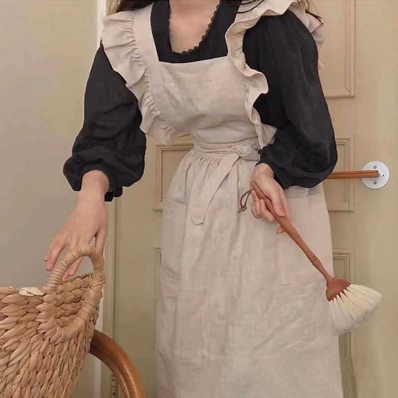 1PC フランス牧歌的な花屋芸術的なコットンリネンヴィンテー - Kitchen Baking のレビューと価格
