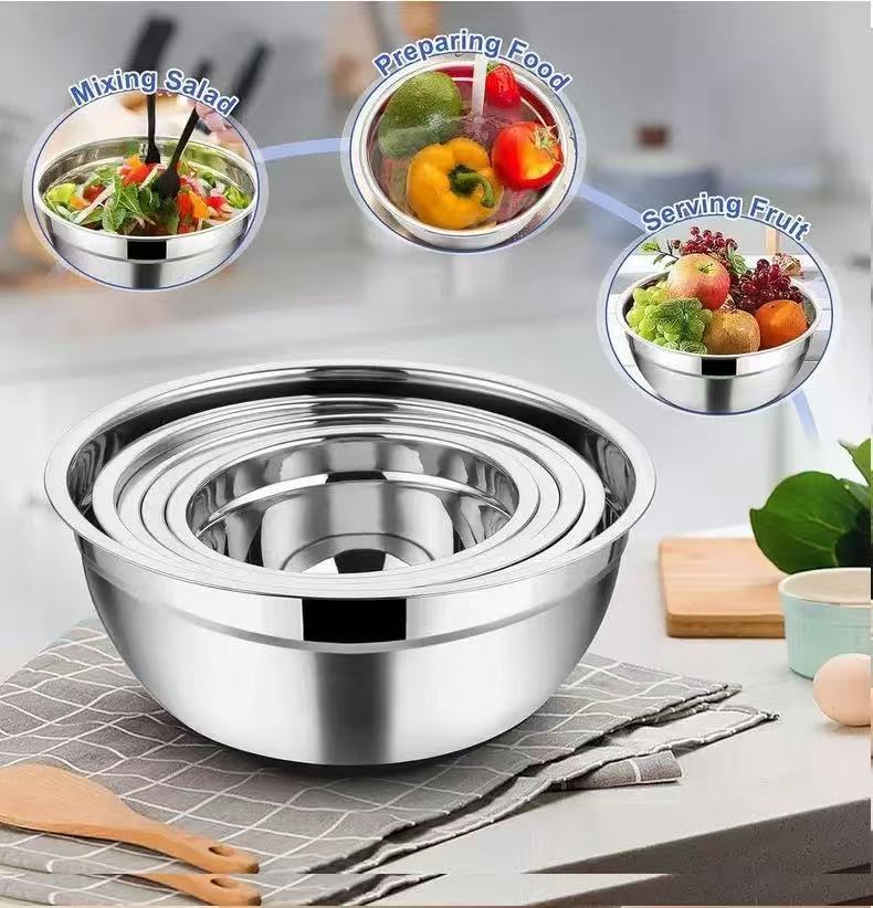 厚みのあるステンレス製ミキシングボウルセット（蓋付き）、キッ - Kitchen Baking Set のレビューと価格
