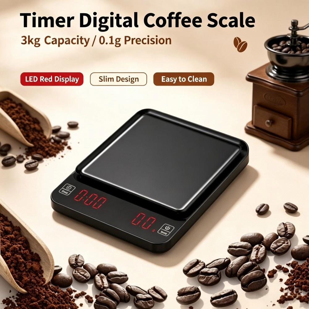 3kg/0.1g高精度デジタルコーヒースケール、LEDポータ - Kitchen Baking のレビューと価格