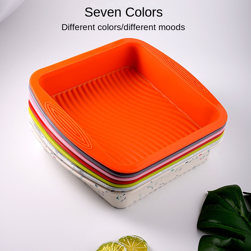 焦げ付き防止シリコンスクエアケーキパン、DIYベーキングモー - Kitchen Baking Utensils のレビューと価格