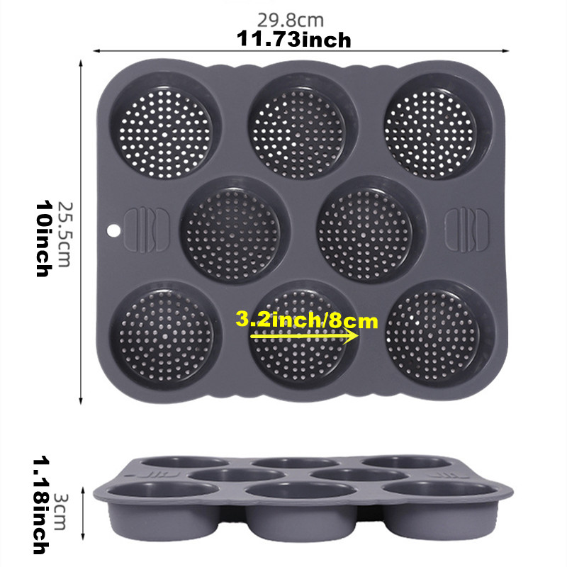 ハンバーガーバン型ノンスティック食品グレードシリコーンパンロ - Kitchen Baking Utensils のレビューと価格