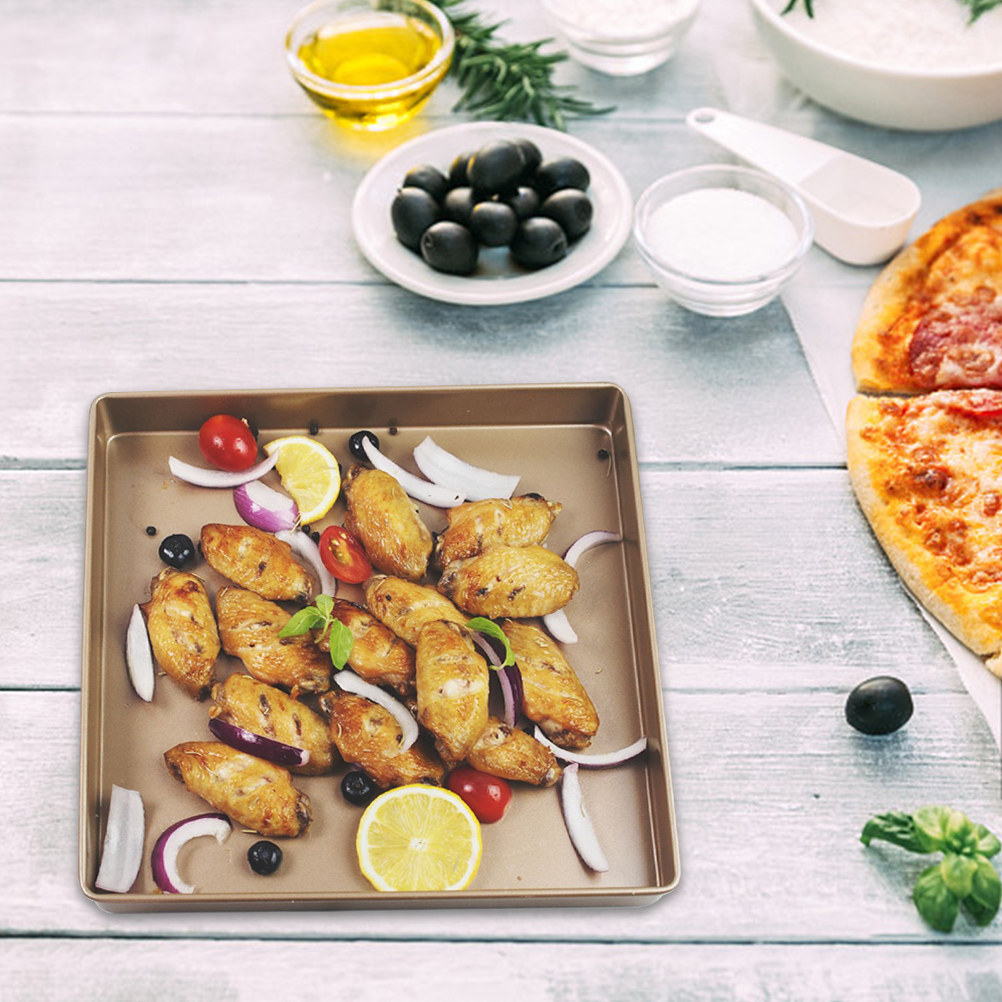 正方形ピザ焼き型 ノンスティック 高光沢 耐傷性 ケーキ・パ - Kitchen Baking Tray のレビューと価格