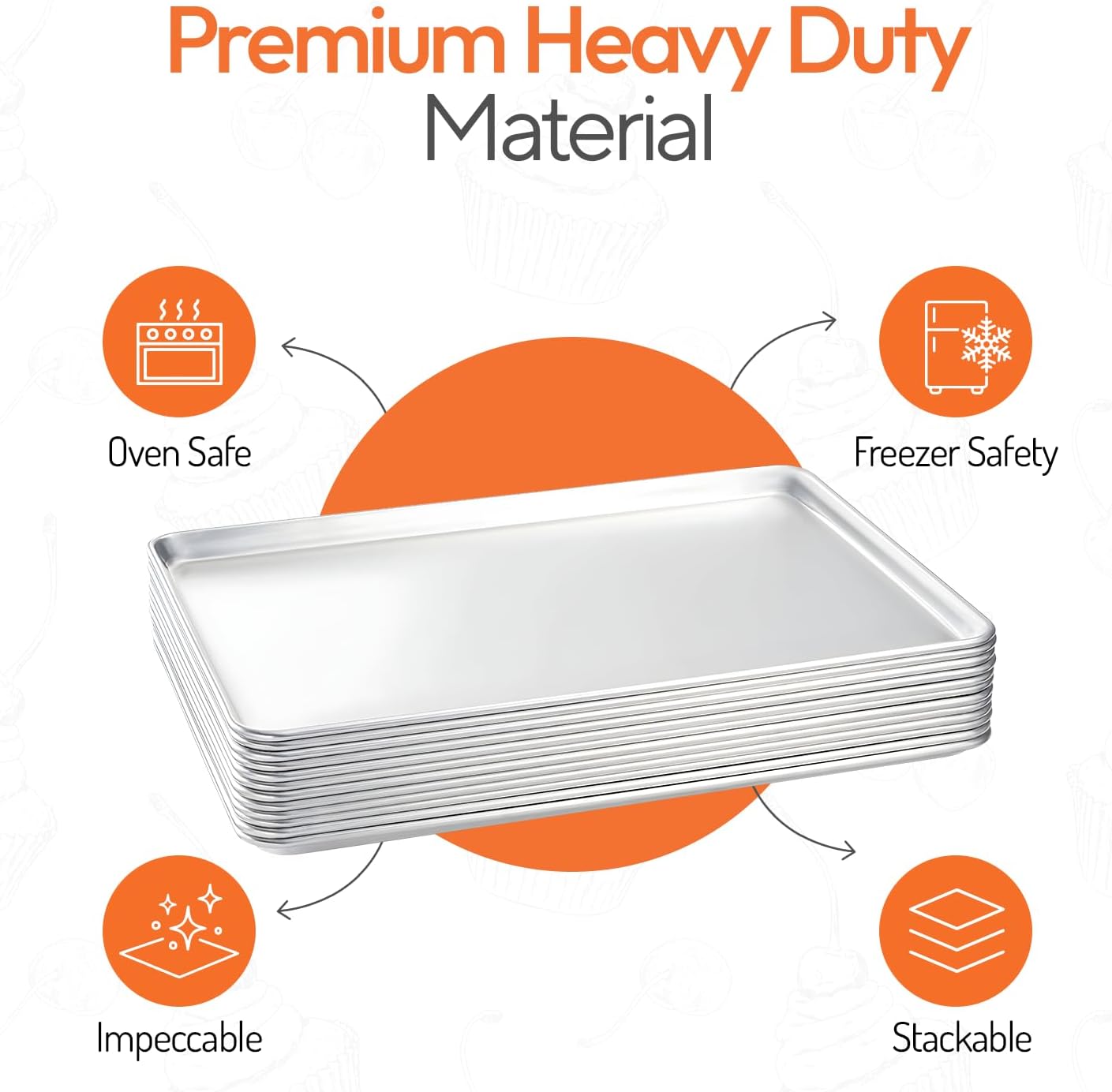 フルサイズ業務用アルミ製ベーキングシートパンセット、大型18 - Kitchen Baking Tray のレビューと価格