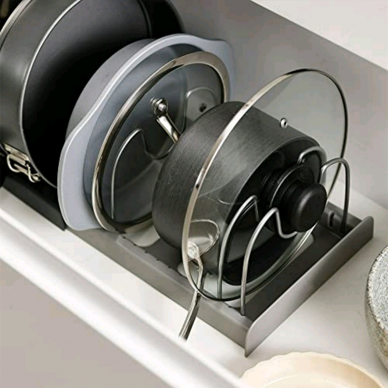 鍋、フライパン、蓋、ベーキングトレイ用の調整可能・拡張可能な - Kitchen Baking Drawer のレビューと価格
