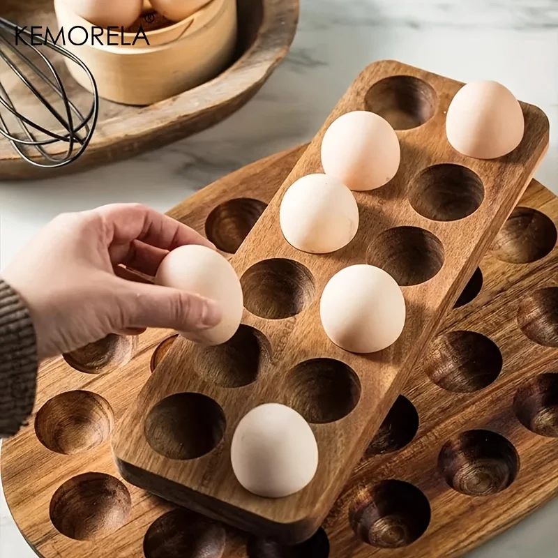 KEMORELA 1 個モダンな木製卵収納ボックス - 新鮮 - Kitchen Baking Tray Organiser のレビューと価格