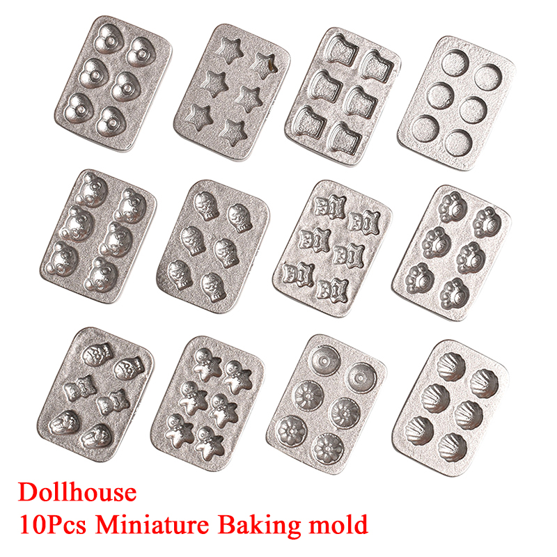 10 個ドールハウスミニチュアミニケーキベーキングモールドキ - Kitchen Baking Tray のレビューと価格
