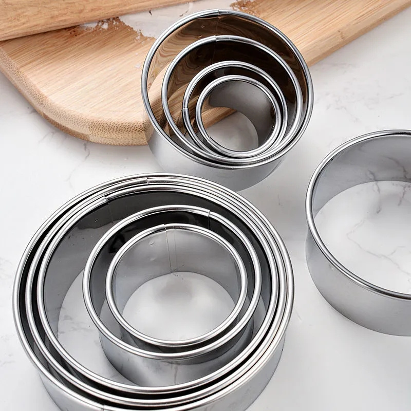 5 個ラウンドステンレス鋼ビスケット型餃子の皮切断型 DIY - Kitchen Baking Utensils のレビューと価格