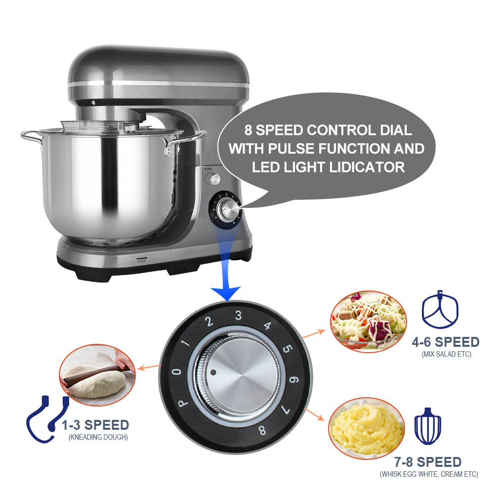 11L 2000W 大型強力電動ミキサー ダブルドウフック付 - Kitchen Baking のレビューと価格