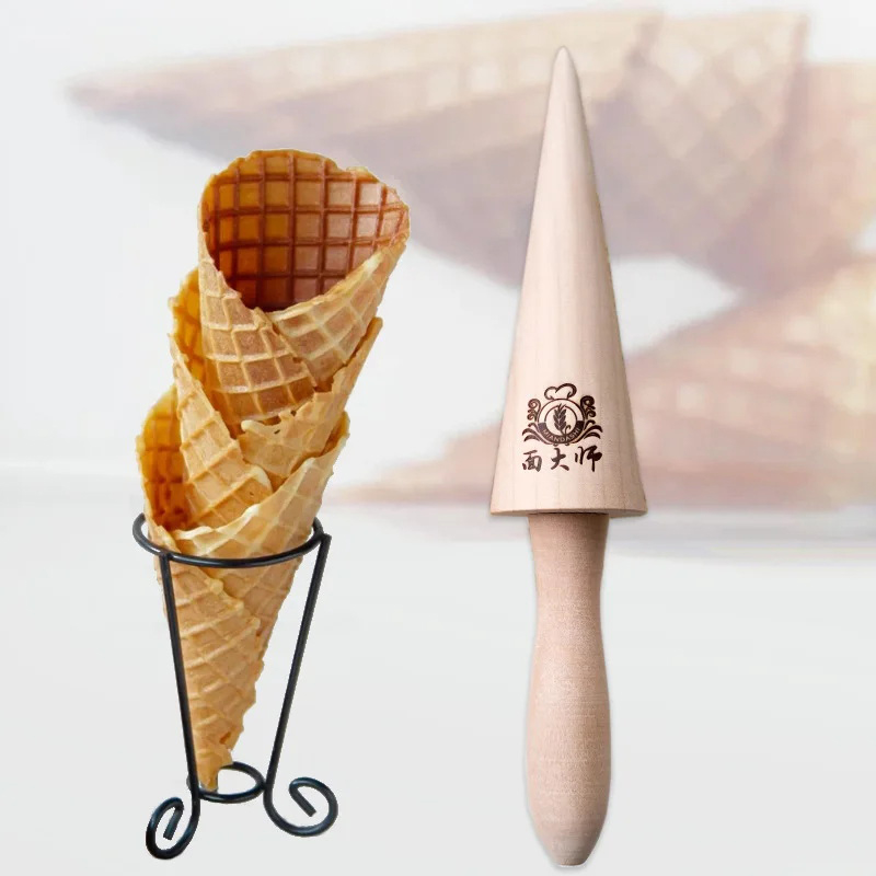 木製エッグロールアイスクリームコーン型スパイラルクロワッサン - Kitchen Roller Baking のレビューと価格