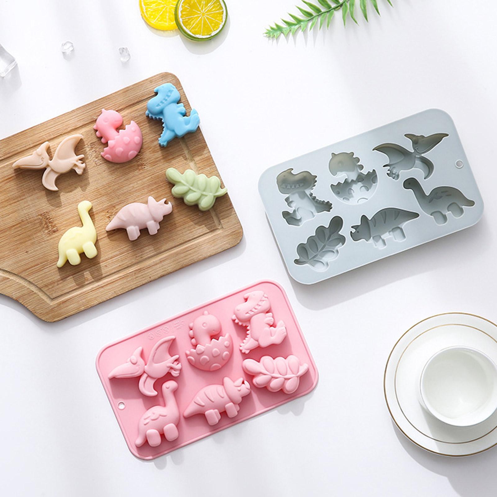 シリコン製6個取り恐竜型ゼリーモールド、チョコレート恐竜石鹸 - Kitchen Baking Utensils のレビューと価格