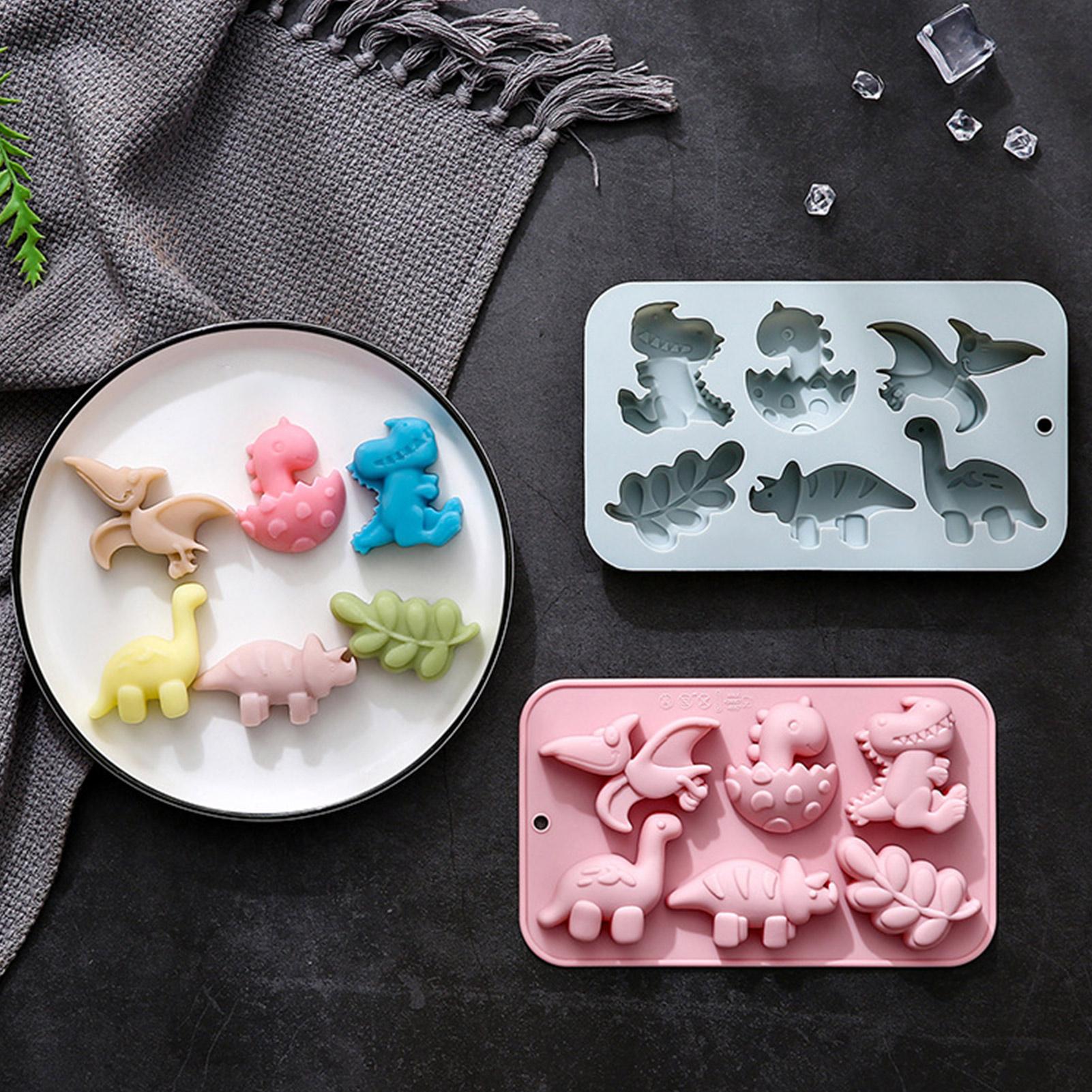シリコン製6個取り恐竜型ゼリーモールド、チョコレート恐竜石鹸 - Kitchen Baking Utensils のレビューと価格