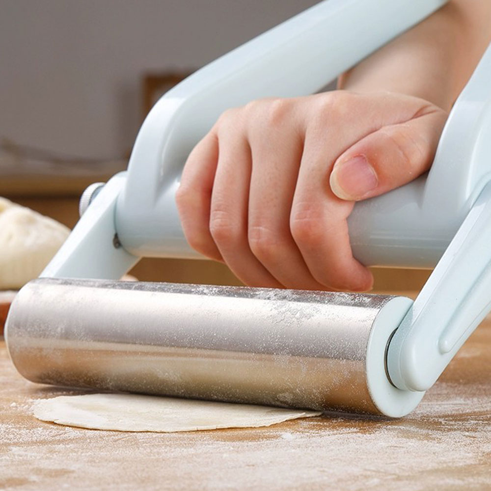 折りたたみ式ステンレス製生地ローラー ペストリーピザ用麺棒  - Kitchen Roller Baking のレビューと価格