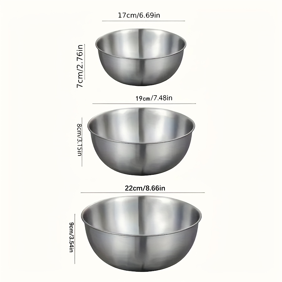 3個セット ステンレス製サラダボウルセット ミキシングボウル - Kitchen Baking Set のレビューと価格
