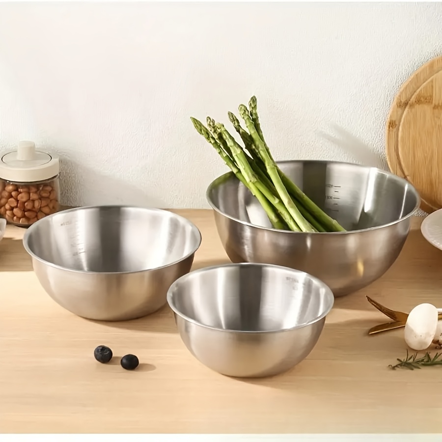 3個セット ステンレス製サラダボウルセット ミキシングボウル - Kitchen Baking Set のレビューと価格