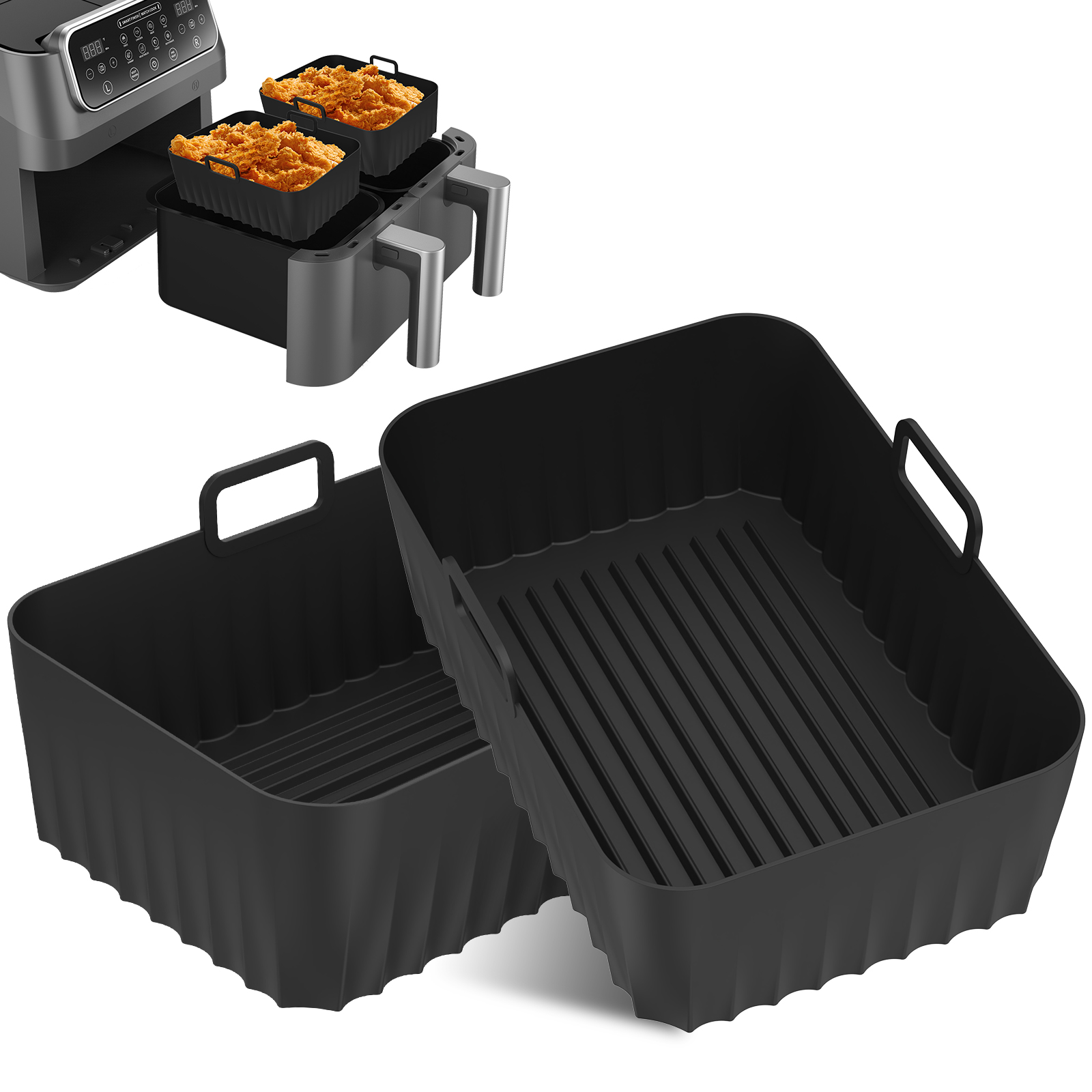 再利用可能なシリコン製エアフライヤーバスケットライナー、ノン - Kitchen Baking Tray のレビューと価格