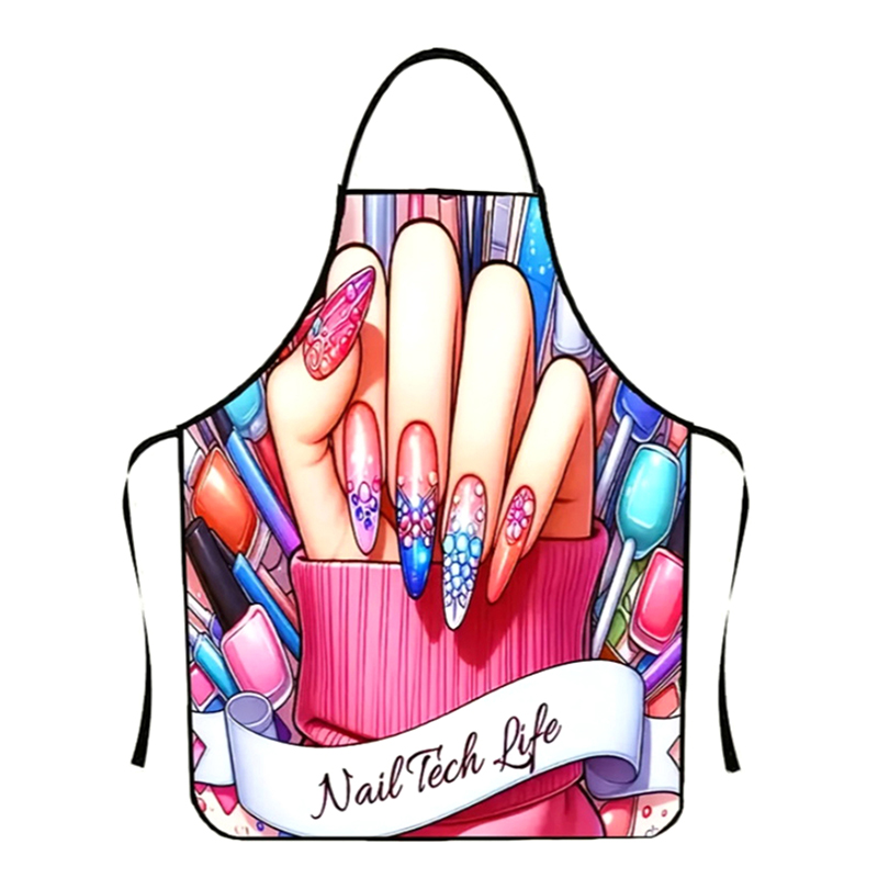 1 個ネイルアート印刷美容キッチン女性エプロン家庭用クリーニ - Kitchen Baking のレビューと価格