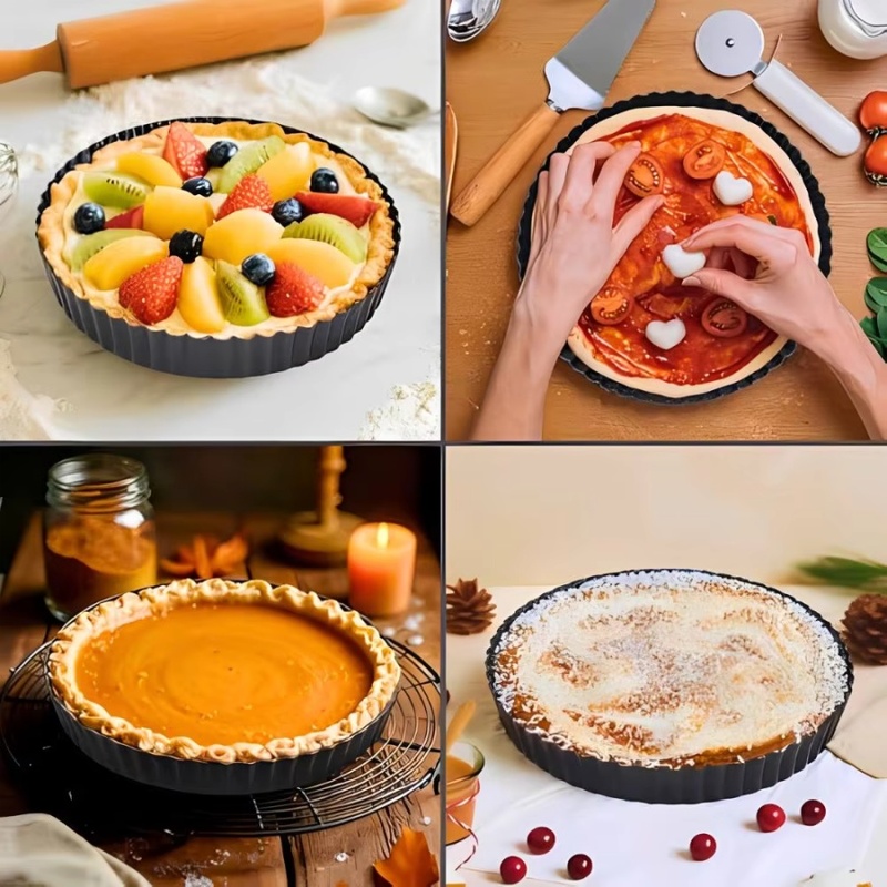 1個入り 取り外し可能な底面溝付きタルトパン ノンスティック - Kitchen Baking Tray のレビューと価格