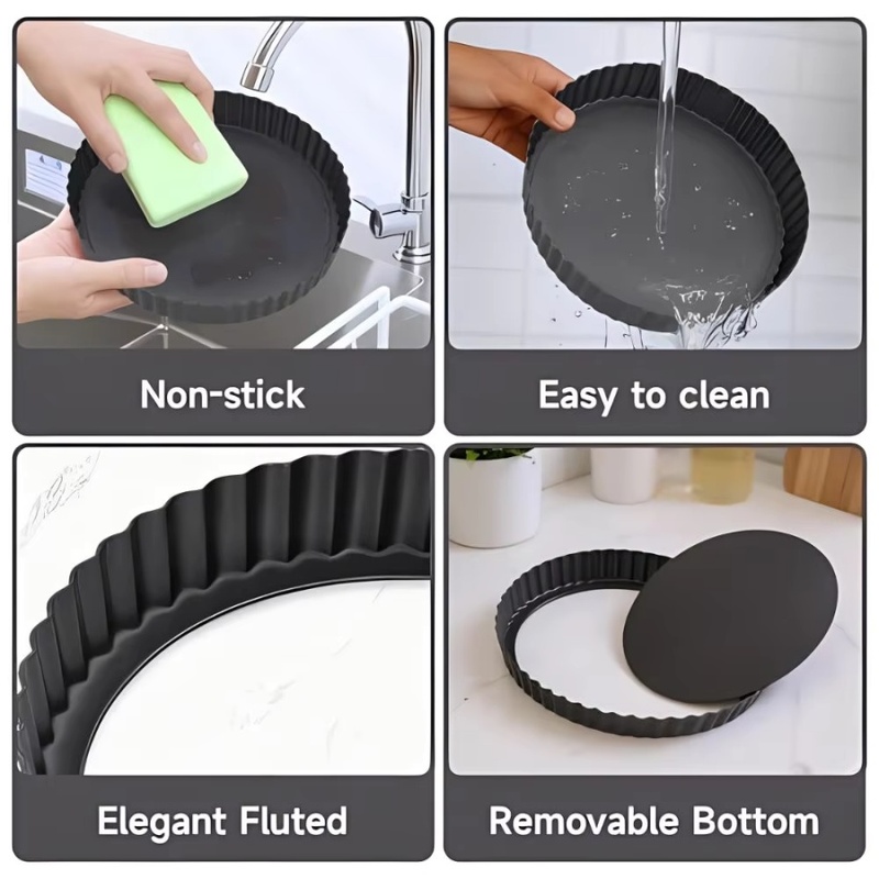 1個入り 取り外し可能な底面溝付きタルトパン ノンスティック - Kitchen Baking Tray のレビューと価格