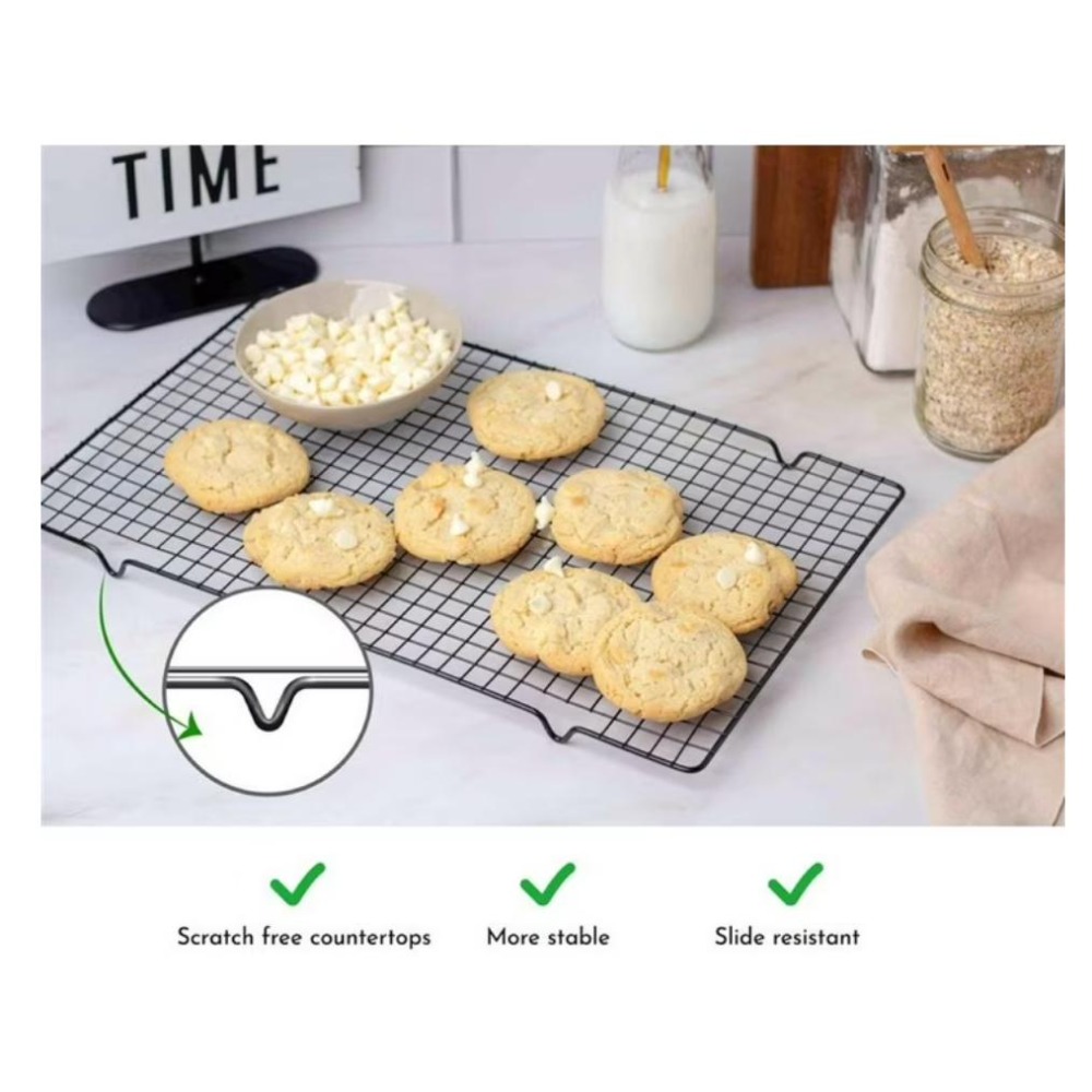 10インチ×16インチ ブラック 長方形冷却ラックセット 2 - Kitchen Baking Set のレビューと価格